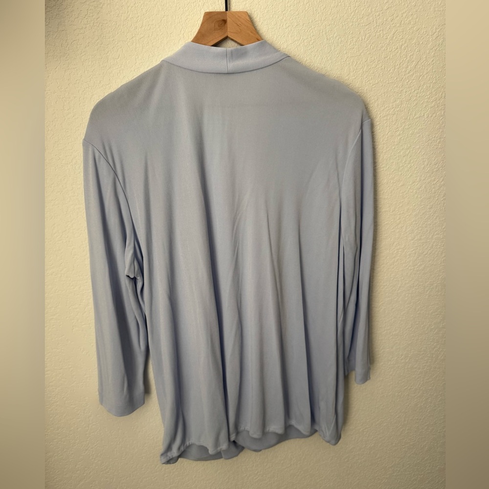 MM LAFLEUR New York The Beneuve TOP in Oxford Blue Drape Front - Picture 3 of 8